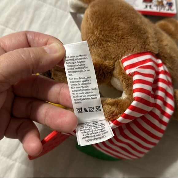Rudolph The Red-Nosed Reindeer Plush Activity Toy Teether Rattle & Crinkle - Picture 7 of 9